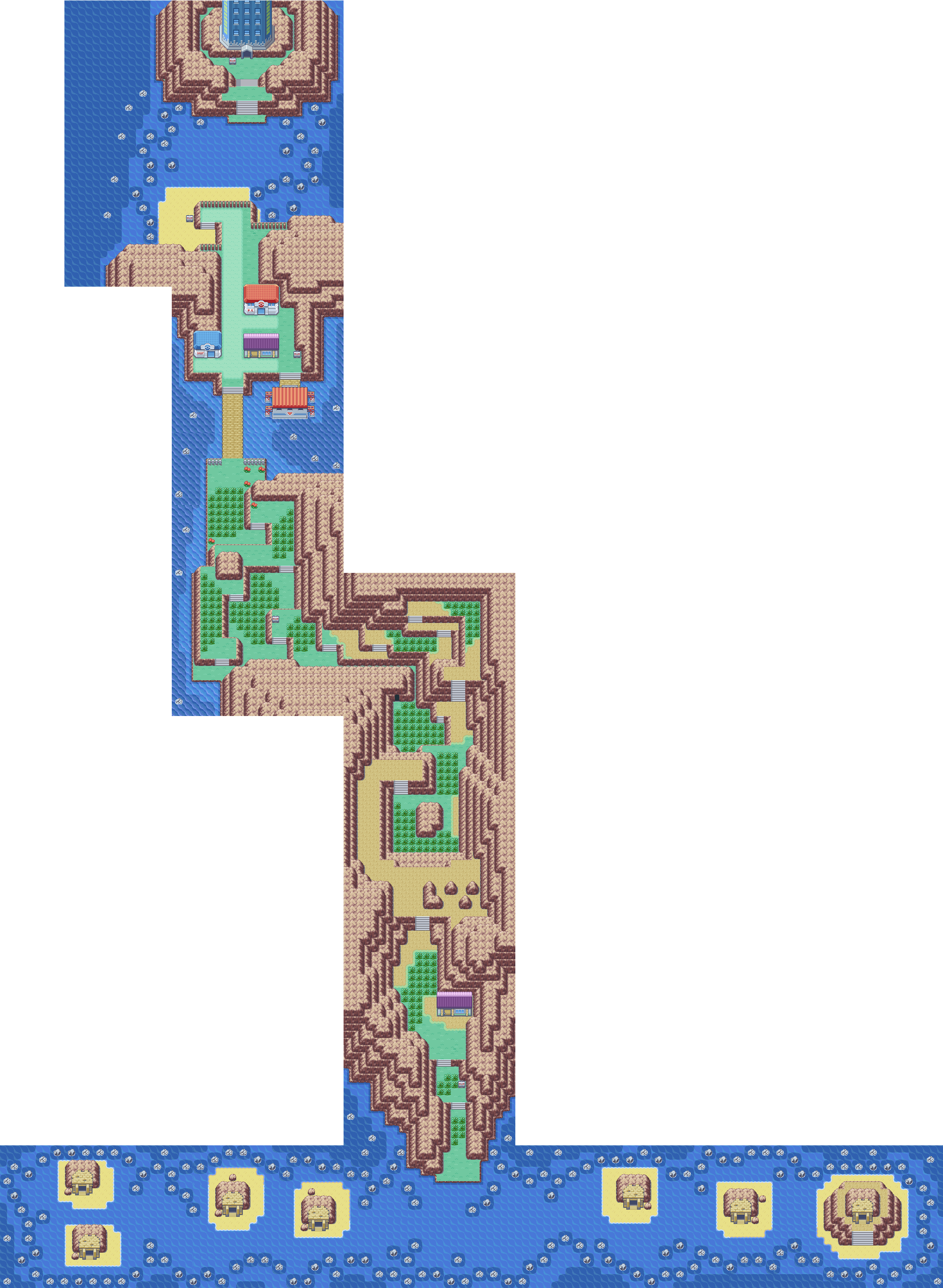 Seven Island map — Pokémon Kanto